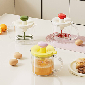 Frullino Manuale Multifunzione e Sbattitore per Crema con Bicchiere di Miscelazione Grande per Mescolare e Sbattere le Uova - Product Image 1