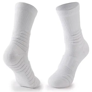 Toptan tenis erkek düz beyaz tüp açık orta buzağı erkekler tüp spor basketbol çorapları