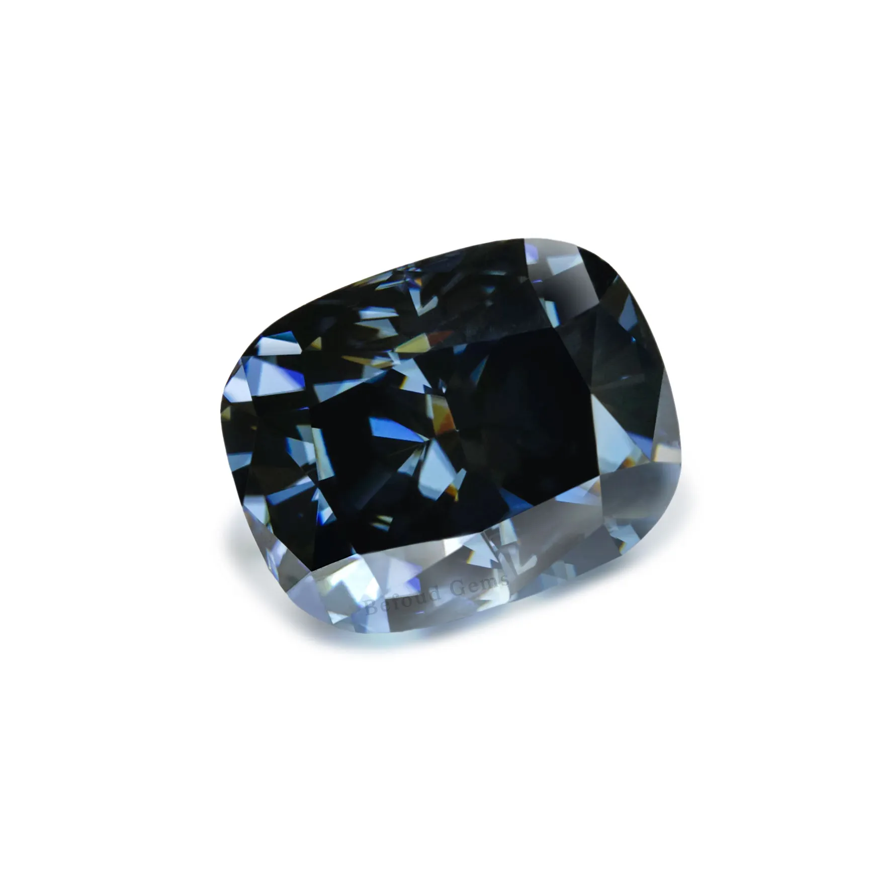 الأزرق أحجار بمقطع مشابه لشكل الوسائد المويسانتي 10*8 مللي متر تستخدم مختبر نمت أحجار كريمة مفكوكة مويسانيتي الماس للمجوهرات الذهب مطلي