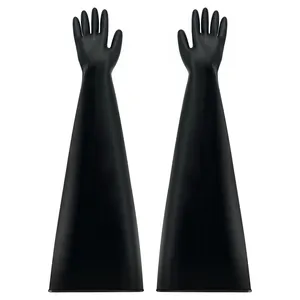 En kaliteli özelleştirilmiş uzun eldiven Anti-uv ve anti-statik butil kauçuk eldiven kutu eldiven