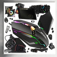 Mouse Gaming BAJEAL Ergonomis untuk Tangan Kanan, 7 Warna RGB Backlit, USB Berkabel, Sensor Optik, Universal untuk PC Laptop, Tersedia