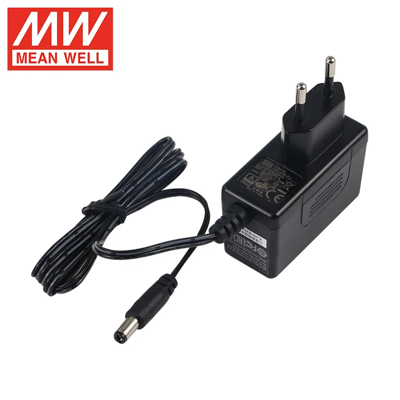 MEANWELL adaptor DC Universal 12W 5V 2A, SGA12E05-P1J terpasang di dinding untuk peralatan Audio