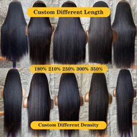 Perruques de cheveux humains lisses sans colle, fournisseur Alibaba, cheveux brésiliens vierges alignés, perruques frontales HD en dentelle pour femmes noires