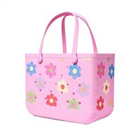Sac de plage en EVA avec impression de logo personnalisé, sac fourre-tout en caoutchouc imperméable avec trous, grande capacité, sac de voyage, sac de piscine, sac de shopping