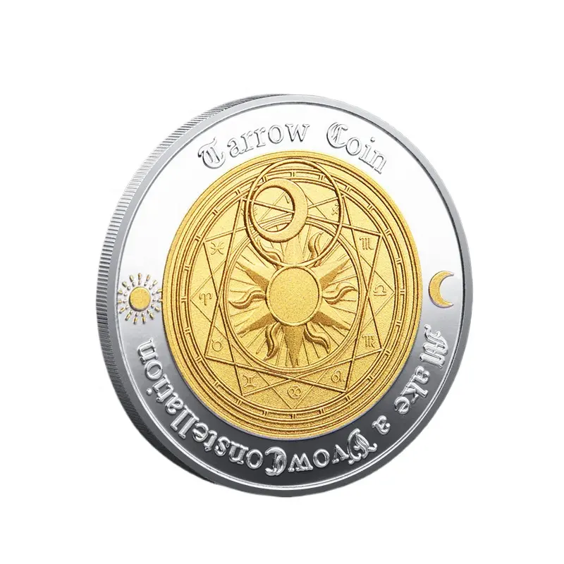 Werbeartikel Neue Zwei-Töne-Überzug Souvenir-Metall Eur-o-Münze UV-bedruckte Europa-Münzen