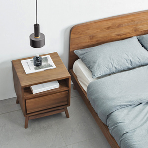 Imported Teak Solid Wood Nightstand Bedroom <b>Storage</b> Cabinet <b>Bedside</b> Cabinet Modern Minimalist Home Furniture - Product Image 3