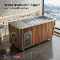 Soundhon Machine à glace véritable 0°C pour bain froid, refroidissement et chauffage 60°C, avec refroidisseur intégré 1HP, WiFi, filtre à ozone, Pro Plug & Play, pour la création de bacs à glace