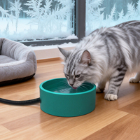Bol à eau chauffant pour chat, bol à eau électrique pour animaux de compagnie pour une utilisation en extérieur en hiver, abreuvoir anti-gel pour chats et chiens
