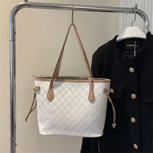 Large Capacity Women's Handheld Tote Bag Korean Version Fall New Square <b>Shoulder</b> Bag With Single <b>Strap</b> Zipper Closure Tanjing - Product Image 3