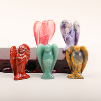 Pierre semi-précieuse en cristal naturel, 5 cm, pierre énergétique ange, artisanat sculpté à la main, décoration d'intérieur, ornement, Chine, carton