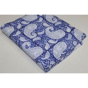 Tela de Algodón Estampada a Mano Azul Elegante 2026, Tela de Algodón Ligera al por Mayor, Tela para Confección de Vestidos con Estampado Floral Indio - Product Image 4