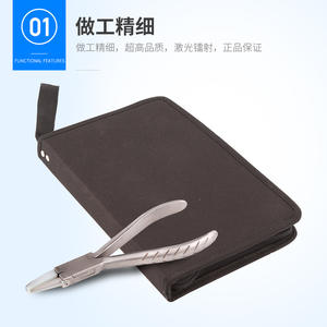 Kit d'outils professionnels pour la réparation de lunettes, avec 8 pinces, 6 tournevis, pinces et crochet, dans une pochette à fermeture éclair portable, léger - Product Image 4