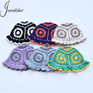 Jxwatcher Bord Rond Logo Personnalisé Patch À La Main Creux Tricoté Chapeau Floral Fleur Filles Épais Chaud Femmes Laine Crochet <span class=keywords><strong>Bonnet</strong></span> Chapeaux - Product Image 2