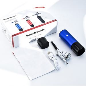 <span class=keywords><strong>Aérographe</strong></span> de maquillage des ongles à double action haute pression rechargeable en métal à piles interchangeables Décoration de gâteau - Product Image 3