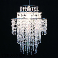 Rideau de perles acryliques pour décoration de plafond, lustre transparent pour mariage, accessoires d'éclairage suspendus modernes, lumières de mariage