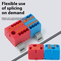 Divisor de alta corriente de distribución rápida, enlaces de empuje, bloque de conector de cableado eléctrico, bloques de terminales de carril DIN