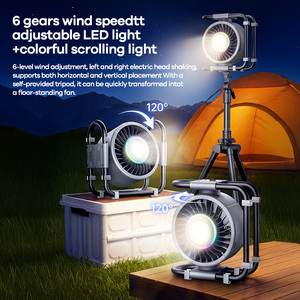 Ventilateur de <span class=keywords><strong>camping</strong></span> extérieur REMAX RS-ZF21 10000mAh avec lumière RGB fluo, oscillation automatique à 120 degrés et support trépied - Product Image 4