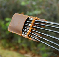 Sacoche à flèches vintage marron pour arbalète, en cuir et plastique, à porter à la taille, support de flèches classique pour la chasse traditionnelle et le tir à l'arc en extérieur