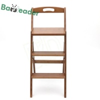 Chaise escabeau pliante en bambou et tabouret-lit portable au design moderne et minimaliste pour chambre, cuisine et bar