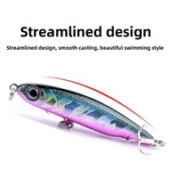 Leurre dur micro-vibrant pour micro-vibrations, type 'Silverfish Minnow', coulant, ultra-lancer longue portée, crankbait pleine colonne d'eau pour la pêche au bar