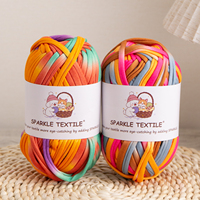 Benang Rajut Tebal Multi-Warna Space Dyed, Benang Elastis untuk Kaos, Benang Rajut Tangan 100% Poliester
