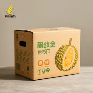 Boîtes de transport robustes pour durian avec trous de poignée, cartons ondulés robustes pour le transport longue distance du durian, taille personnalisée - Product Image 1