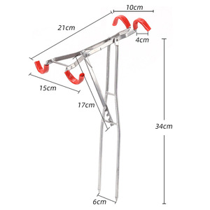 Soporte para Cañas de Pescar de Doble Poste, Acero Inoxidable, Ajustable, Plegable, Montaje en Suelo, 34 cm de Altura, para Pesca en Roca y Océano - Product Image 1