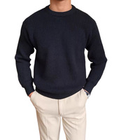 Pull en tricot côtelé 5GG pour homme, style décontracté, grande taille, mélange de coton et de laine, chaud, pour l'hiver