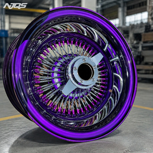 Jantes NJQS à rayons 13x7 100 droites / 72 croisées violettes - Product Image 2
