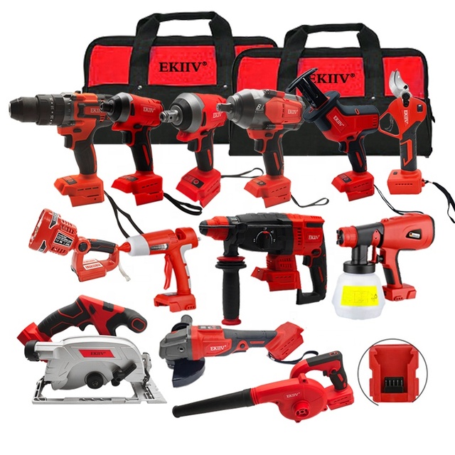 Power Drill Set of China Factory Portable Wireless Drill Machine Set Brushless Cordless Drill / Lithium Battery Power Tool Kit