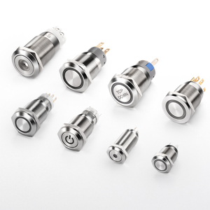 Interruptor de botón pulsador metálico con bloqueo momentáneo LED impermeable IP65 de 12 mm para electrodomésticos 220V 1NC - Product Image 5