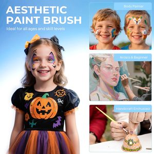 7 pièces ensemble de pinceaux de <span class=keywords><strong>peinture</strong></span> pour le <span class=keywords><strong>visage</strong></span> pinceaux d'artiste Pastel pour la <span class=keywords><strong>peinture</strong></span> du corps et du <span class=keywords><strong>visage</strong></span> acrylique aquarelle <span class=keywords><strong>gouache</strong></span> à l'huile - Product Image 6