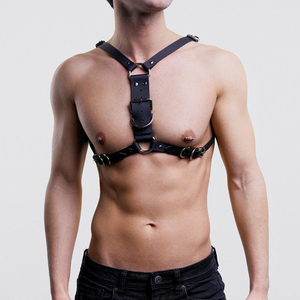 Harnais en cuir <span class=keywords><strong>sexuel</strong></span> hommes fétiche Gay corps Bondage Goth BDSM harnais de poitrine ceintures sangles masculines Lingerie pour Costumes de fête Sexy - Product Image 3