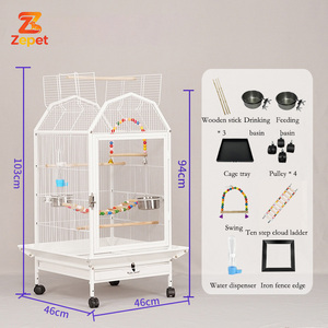 <span class=keywords><strong>Cage</strong></span> à oiseaux et animaux de compagnie grande taille en fil de fer durable, idéale pour l'élevage de perroquets, lapins et pigeons – Meilleure vente - Product Image 4