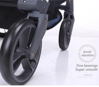 Poussette pour bébé brevetée 3 en 1 Siège réversible à vue élevée Réglage à 3 positions Berceau à pliage facile Siège de voiture Roues antichocs