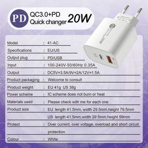 อะแดปเตอร์ HOT Dual Usb Port สำหรับโทรศัพท์ 13 14 15 16 รองรับ PD 20W USB C QC 3.0 ชาร์จเร็ว หัวปลั๊กแบบ US สำหรับโทรศัพท์ Android ช่องเสียบ A+C - Product Image 6