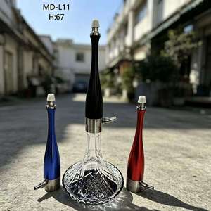Modern Glass <b>Hookah</b> Set Aluminum Hose Smoking <b>Pipe</b> 67 cm Portable Water <b>Pipe</b> for Lounge and Retail - Product Image 3