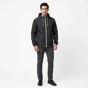 <b>Men's</b> Custom Logo Reflective Windbreaker Windproof Outdoor Hiking Sports Rain <b>Jacket</b> <b>Long</b> Autumn Season Standard Thickness Stand - Product Image 1