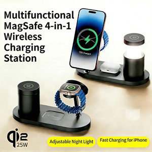 Cargador Inalámbrico 4 en 1, Estación de <span class=keywords><strong>Carga</strong></span> Rápida para Apple Watch, iPhone 17/16/15/14/13/12, <span class=keywords><strong>Airpods</strong></span> <span class=keywords><strong>con</strong></span> Luz Nocturna - Product Image 2