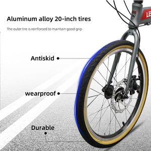 LEAPER LP8 7 vitesses en alliage d'aluminium noir <span class=keywords><strong>léger</strong></span> pliable adulte hommes femmes ville pneu urbain 20 pouces <span class=keywords><strong>vélo</strong></span> pliable - Product Image 2