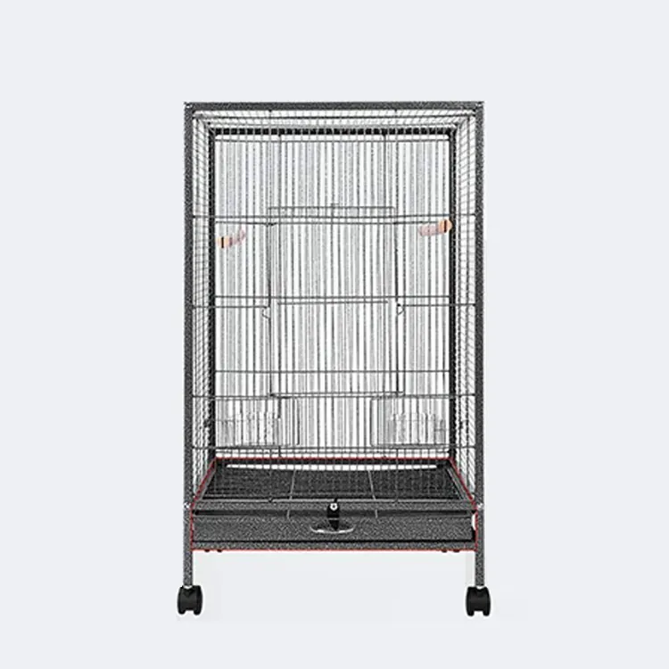 30 Inch Alloy Steel Bird Cage With Rolling Stand For Parrots Conure Lovebird Cockatiel