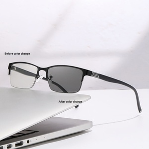 <span class=keywords><strong>Lunettes</strong></span> photochromiques multifocales presbyopes pour hommes, demi-monture carrée, anti-lumière bleue, design classique, motif Dragon Phénix - Product Image 1