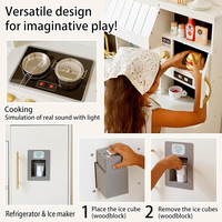 EDULAND OEM ODM - Juego de Cocina de Madera Moderno para Niños, Fabricante de Juguetes para Niños y Niñas, Cocina de Juego Multifuncional para Niños