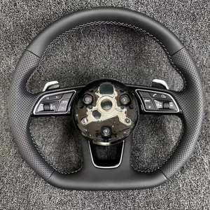 Volant en cuir personnalisé pour <span class=keywords><strong>Audi</strong></span> A5 A6 C6 C7 A7 R8 RS RS3 RS4 RS5 Q3 Q5 Q7 TT <span class=keywords><strong>A3</strong></span> A4 B8 S3 S4 S5 B9 RS6 RS7 - Accessoires automobiles - Product Image 2
