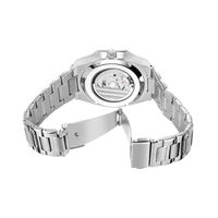 Montre Mécanique Automatique Argentée, Cadran Squelette 3D, Montre-Bracelet Lumineuse pour Homme
