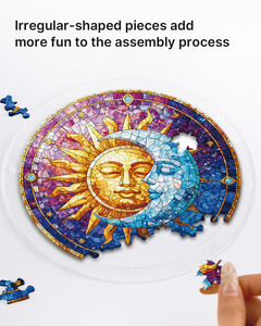 Puzzle Mystique en Vitrail Soleil et Lune, Cadeau Bohème Personnalisé en Gros, Décoration Artistique Directe Usine pour Balcon et Salon - Product Image 5