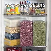 Sacs d'emballage sous vide personnalisés en usine, MOQ faible, sacs d'emballage de riz thermoscellables transparents en PA/PE, sacs sous vide pour riz, farine, céréales