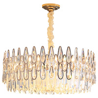Lustre de cristal k9 de luxo, lustre de iluminação para teto, sala de estar, de luxo, cristal, lâmpada pingente de jantar, para decoração de casa