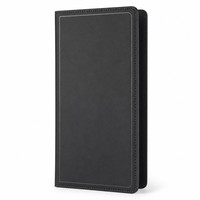 Porte-menu minimaliste en cuir PU couleur anthracite, avec cadre argenté, pour restaurant, format A4, pour liste des vins
