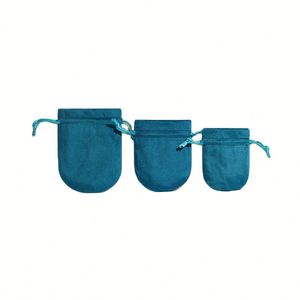 Bolsa de Terciopelo Suave Reciclable de 7*9cm, Personalizable con Diseño en Forma de U, con Cordón, para Pendientes, Anillos, Pulseras, Regalos - Product Image 2
